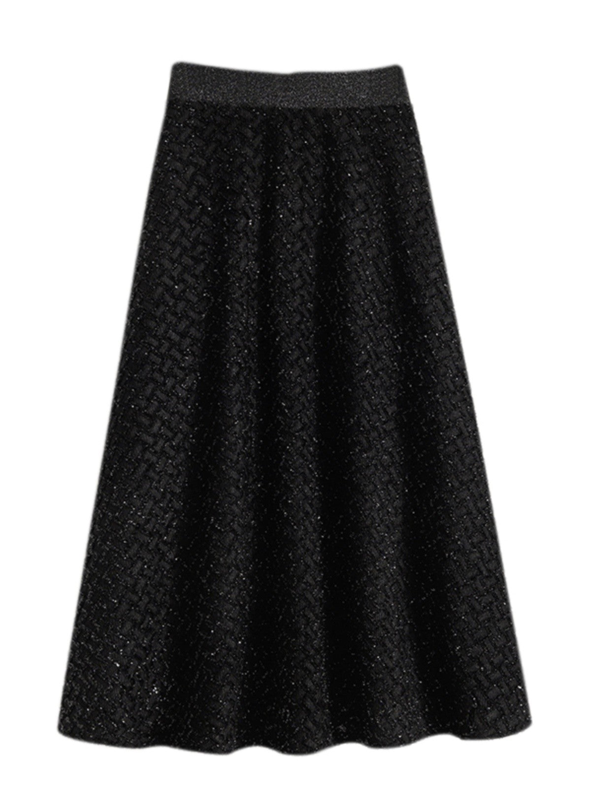 plus Size Women's High Waist A-Line Long Skirt Casual Versatile Glitter Wool Blend f Body Skirt for Full Figured Ladies