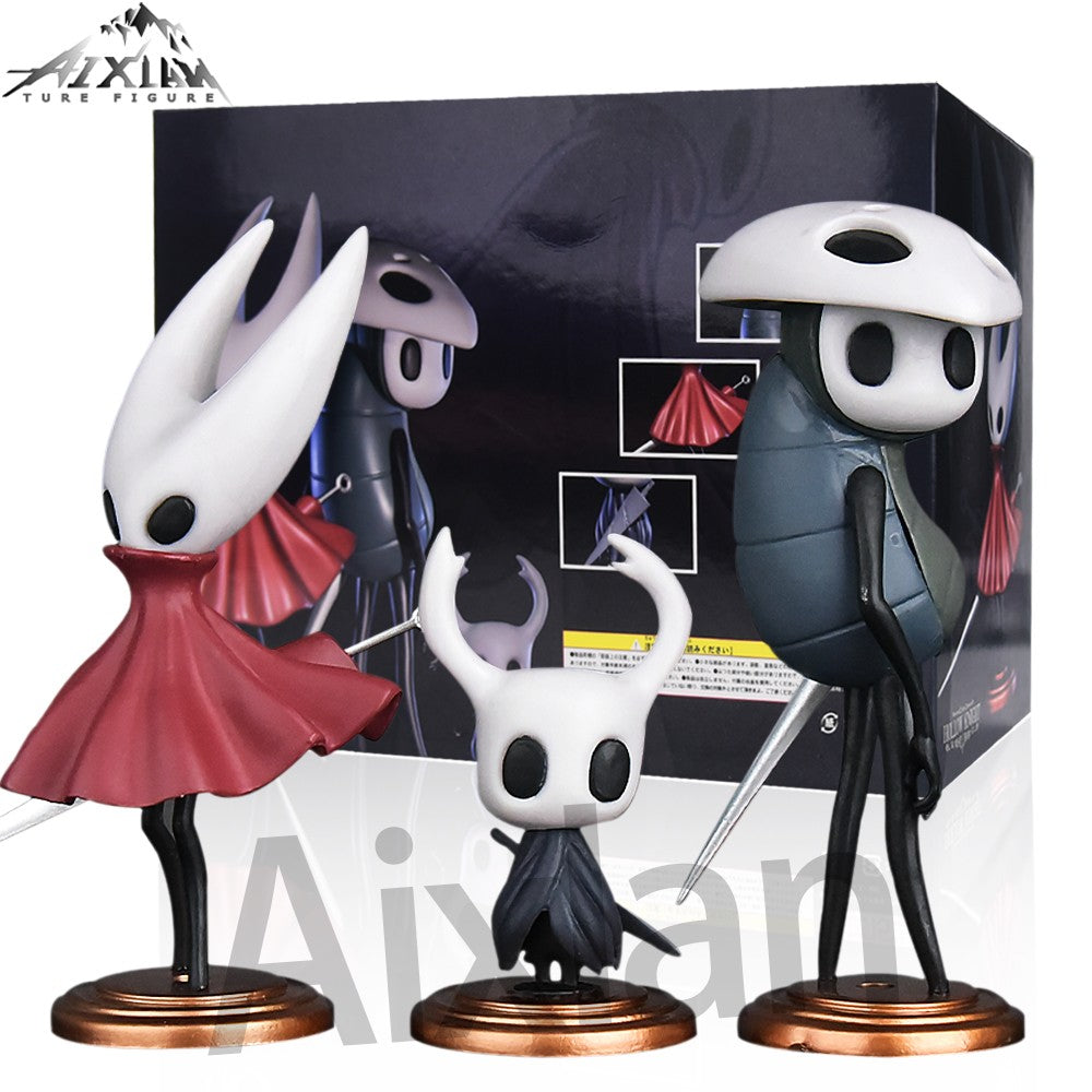 3 peças/conjunto Brinquedos Hollow Knight Anime Jogo Boneco O Cavaleiro Boneco de Ação Hornet/Quirrel Estatueta Modelo Colecionável com Caixa
