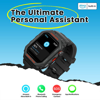 New Zeblaze Ares GPS Smart Watch Built-in Alexa & GPS Make/Answer Phone Calls Smartwatch Heart Rate Spo2 Fitness Tracking Watch