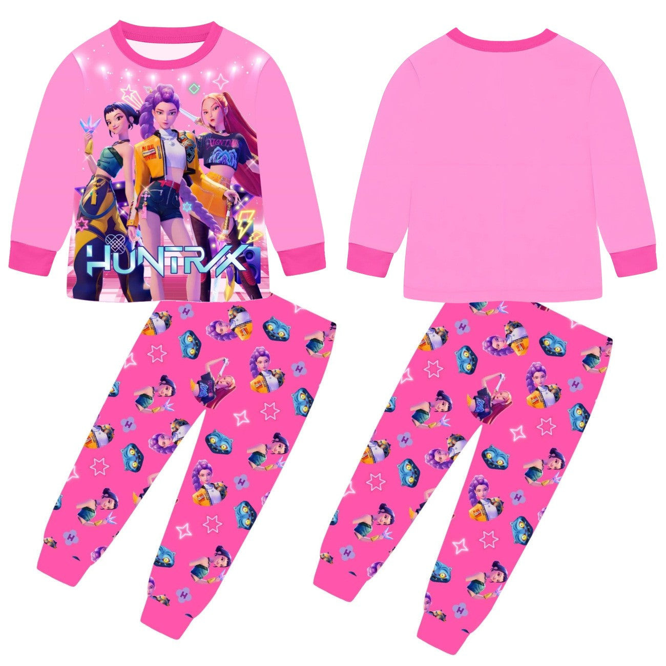 Anime Kpop Demon Hunters Zoey Costume Kids Huntrix Rumi Girls Tshirt Pants Sets Autumn Pajamas for Children's Clothing 3-14Years
