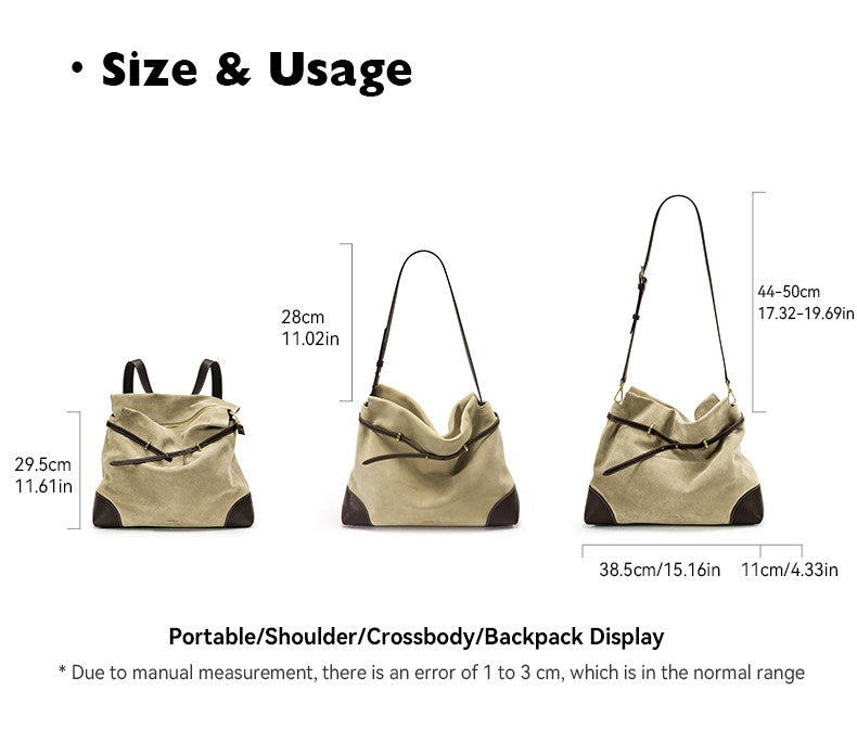 ?Genuine Suede Women's Bag Large Capacity Crossbody Underarm Tote for Commuting Multi-functional Hobo Bag