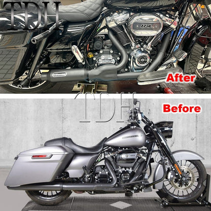 17-25 SC Project Exhaust System Kit Slip On Line 2-into-1 Full Complete Muffler For Harley Touring CVO Road Street Electra Glide