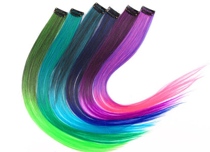 Alileader Aplique de Cabelo Extensão com Clip 57 Cores Ombre Liso Extensão de Cabelo com Clip em Apliques Peças de Cabelo de Fibra de Alta Temperatura