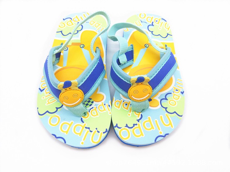 2025 Summer Children Cute Cartoon Animal Slippers Beach Shoes Kids Flip Flops Elastic Band Anti-slip Sandals Boys Girls Slippers