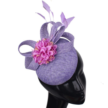 Acessórios de Cabelo para Noiva Bege Imitação Fascinators Chapéus Chapéu de Coquetel Ocasião Chapelaria Tiara