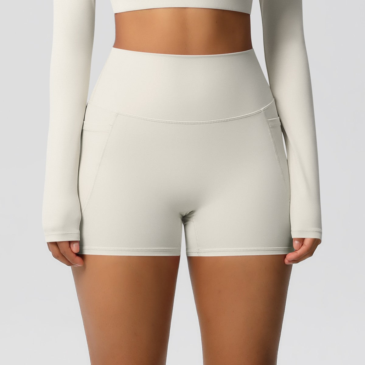 Women Sports Short With PocketedYoga Legging Shorts Squat Proof High Waist Fitness Tight Shorts Quick Drying Cycling Workout Gym