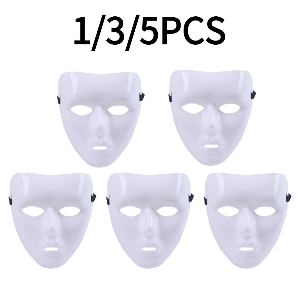 Creative White Blank Mask For Cosplay 1/5PCS Halloween Masquerade Performance White Full Face Hand-Painted Props For Party Tools