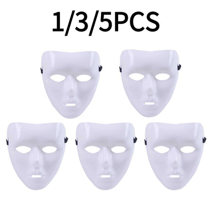 Creative White Blank Mask For Cosplay 1/5PCS Halloween Masquerade Performance White Full Face Hand-Painted Props For Party Tools