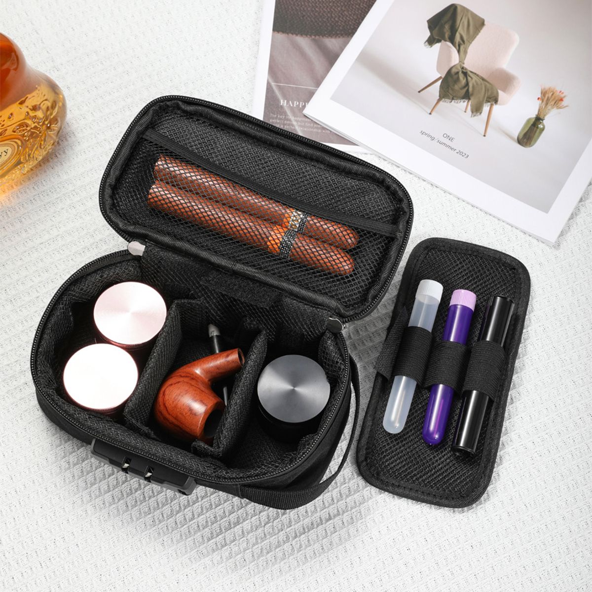 Smell Proof Bag Large-capacity With Lock Activated Carbon Deodorant Bag Portable Pipe Bag Convenient Storage Bag