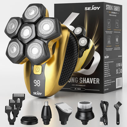 Sejoy Men 6D Floating Men Electric Shaver Wet Dry Beard Hair Trimmer Electric Razor Rechargeable Bald Head Shaving Machine