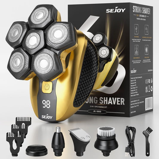 Sejoy Men 6D Floating Men Electric Shaver Wet Dry Beard Hair Trimmer Electric Razor Rechargeable Bald Head Shaving Machine