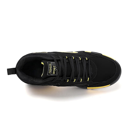 Plus Size Men's Trendy Colour Block Sneakers, Comfy Non Slip Lace Up Casual Durable Shoes For Men's Outdoor Activities