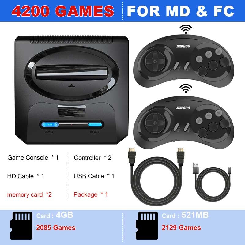 16BIT Segas-MD Video Game Console For Sega Mega Drive Genesis Dendy Console Support HD Output Retro Game Machine