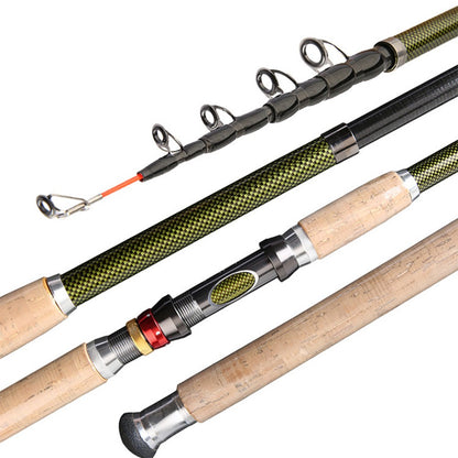 Carbon Fiber Telescopic Fishing Rod M Power Portable Travel Rod Baitcasting Rod for Bass Pike Carp Fishing