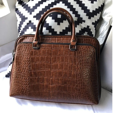 Motaora 2025 Women's Bag Leather Briefcase For 14-inch Laptops Women Professional Business Shoulder Bag Fashion Solid Handbags