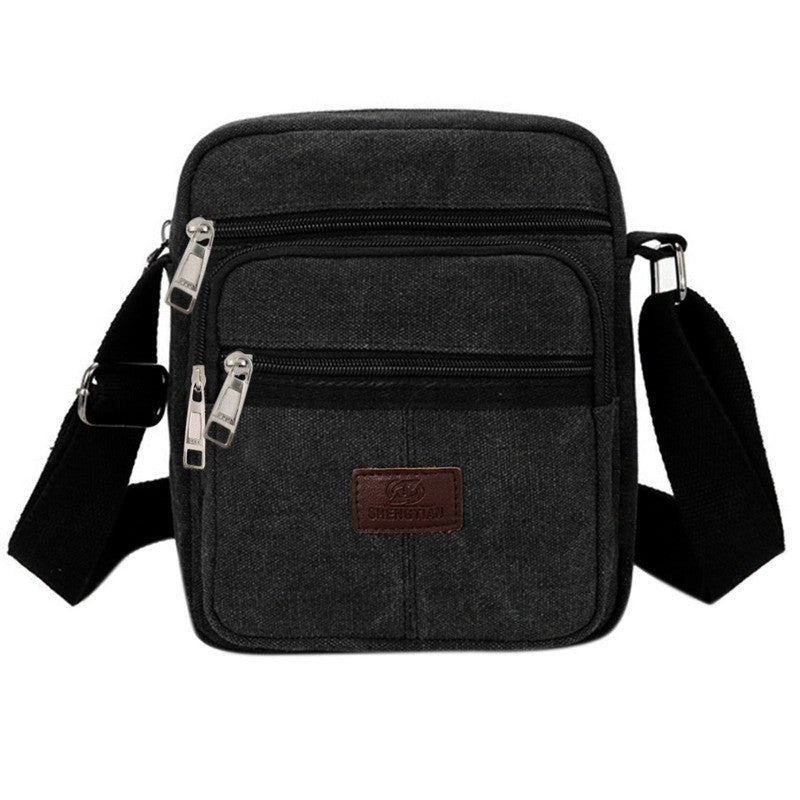 Multifunctional Men's Shoulder Bag Flap Solid Color Casual Messenger Canvas Travel Male Crossbody Bags