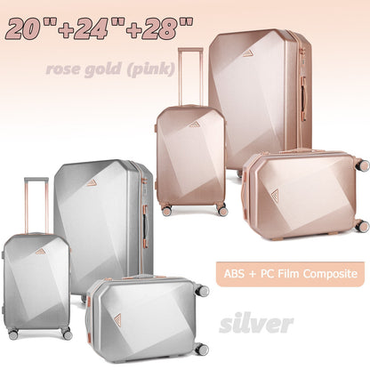 3PCS Luggage Set ABS Hardside Travel Luggage with Spinner TSA for Business Trip ABS Travel Luggage Set
