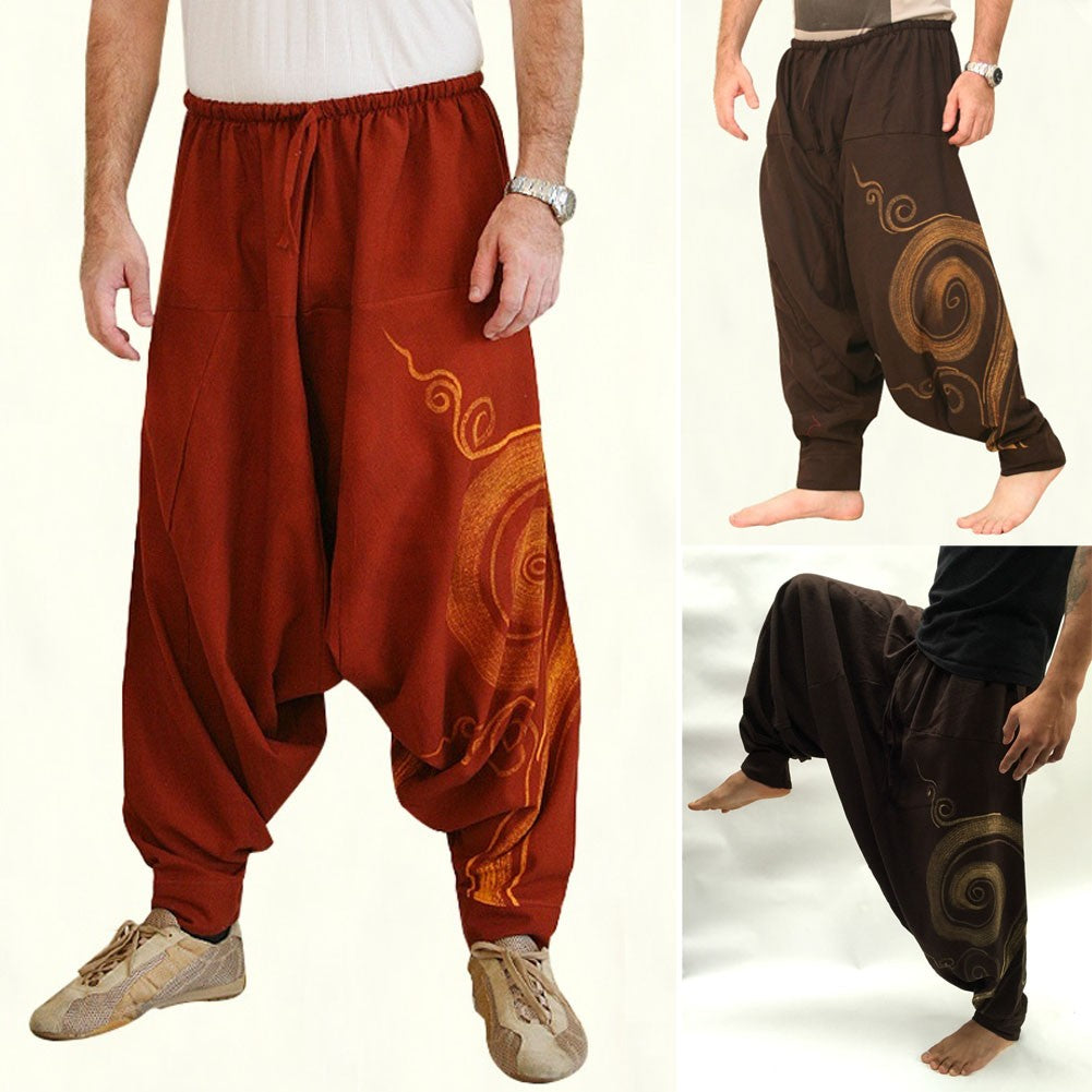 Men's Hippie Yoga Harem Pants Casual Elastic Waist Baggy Men Baggy Hippie Boho Gypsy Aladdin Hippie Boho Aladdin Alibaba Harem
