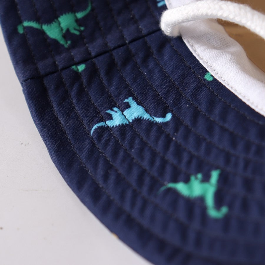 Sun Protection Hat for Kids Toddler Boys Girls Dinosaur Wide Brim Summer outdoor hat Cotton Baby Bucket Hat with Chin Strap