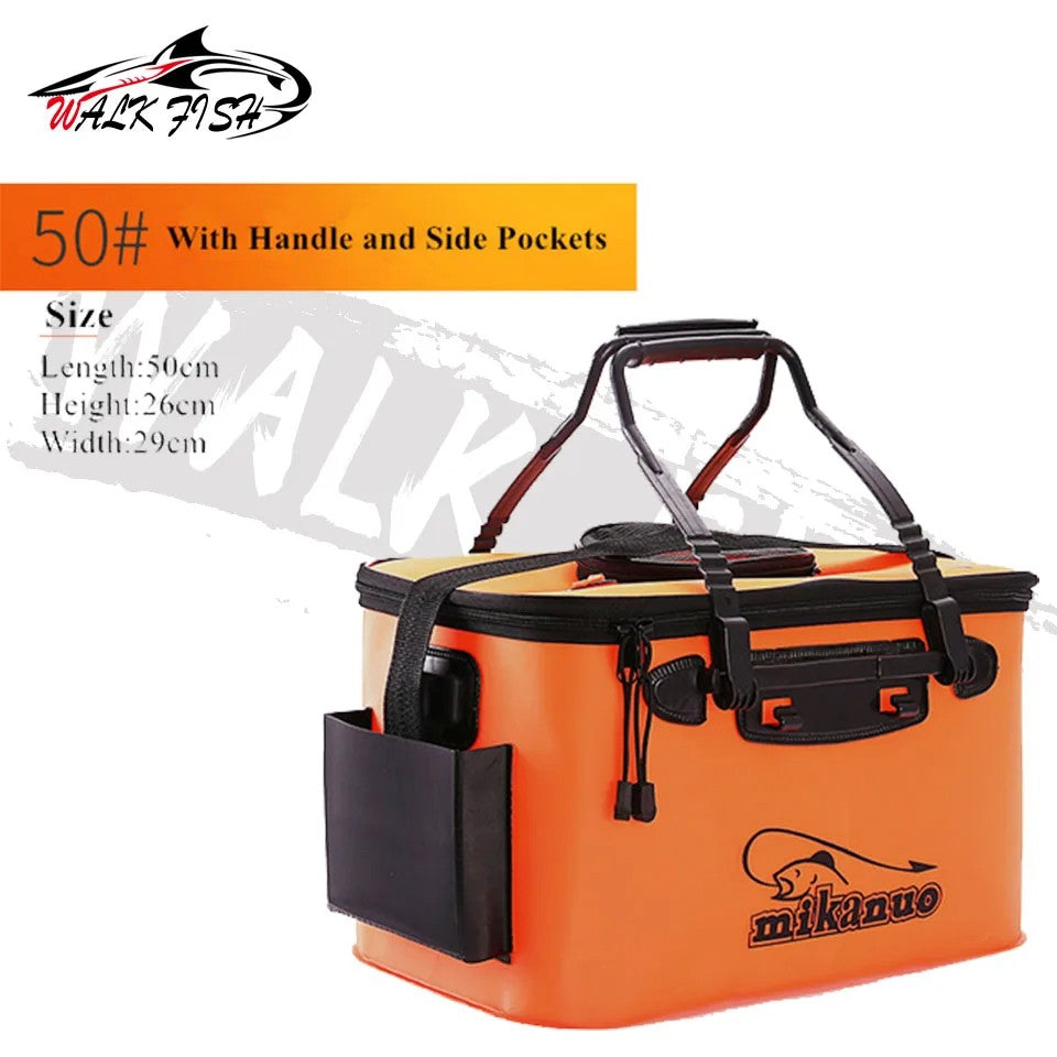 WALK FISH Bolsa de Pesca Espessa Dobrável de EVA Balde de Pesca Portátil Caixa de Peixe Vivo Armazenamento ao Ar Livre Bolsa Impermeável para Acampamento e Caminhada