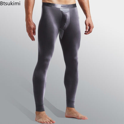 Men's Long Johns Ice Silk Mesh Perspiration Thermal Pants Slim-fit Honeycomb Breathable Leggings Mens Winter Thermal Underwear