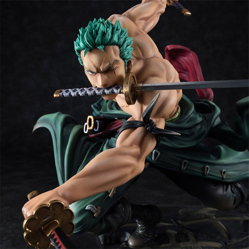One Piece 10CM Bonecos de Anime GK Roronoa Zoro Três Espadas Sa-maximum PVC Bonecos Colecionáveis de Ação Presentes Infantis
