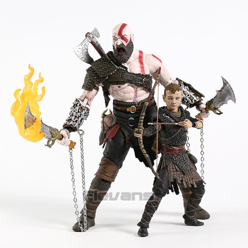 NECA God of War 2018 Kratos & Atreus Ultimate PVC Action Figure Modelo Colecionável Brinquedo 2-pack