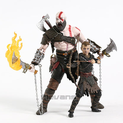 NECA God of War 2018 Kratos & Atreus Ultimate PVC Action Figure Modelo Colecionável Brinquedo 2-pack
