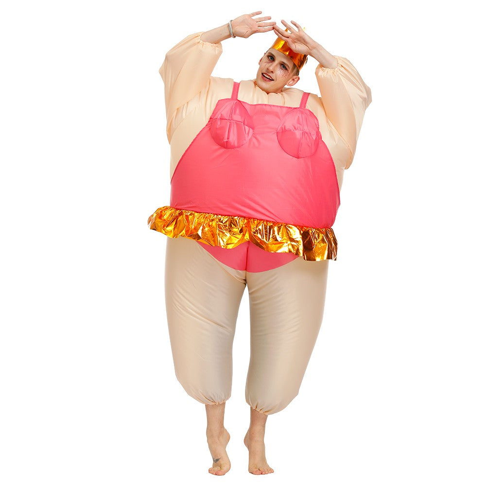 Hot Adult Blue Purple Ballet Dress Inflatable Costume Suit Anime Carnival Purim Halloween Party Cosplay Costume for Man Woman