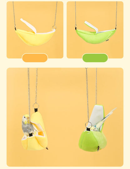 Cama de Banana para Papagaio, Ninho Quente de Inverno, Gaiola de Pássaro, Ninho de Algodão para Papagaio, Periquito para Rede, Gaiola, Barraca, Cama, Caverna Suspensa, Roupas, Bolsas