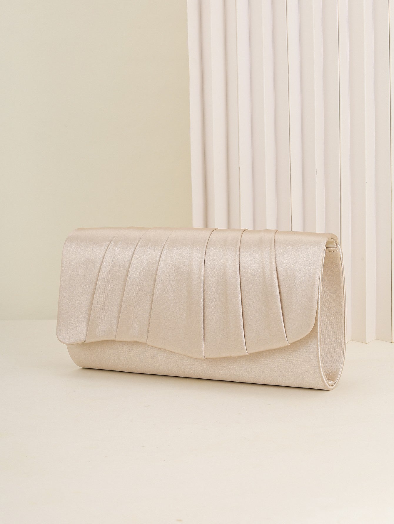Ladies Dinner Bag Pleated Solid Color Clutch Party Dinner Wedding Light Luxury Envelope Evening Bag for Prom, Dinner/Banquet