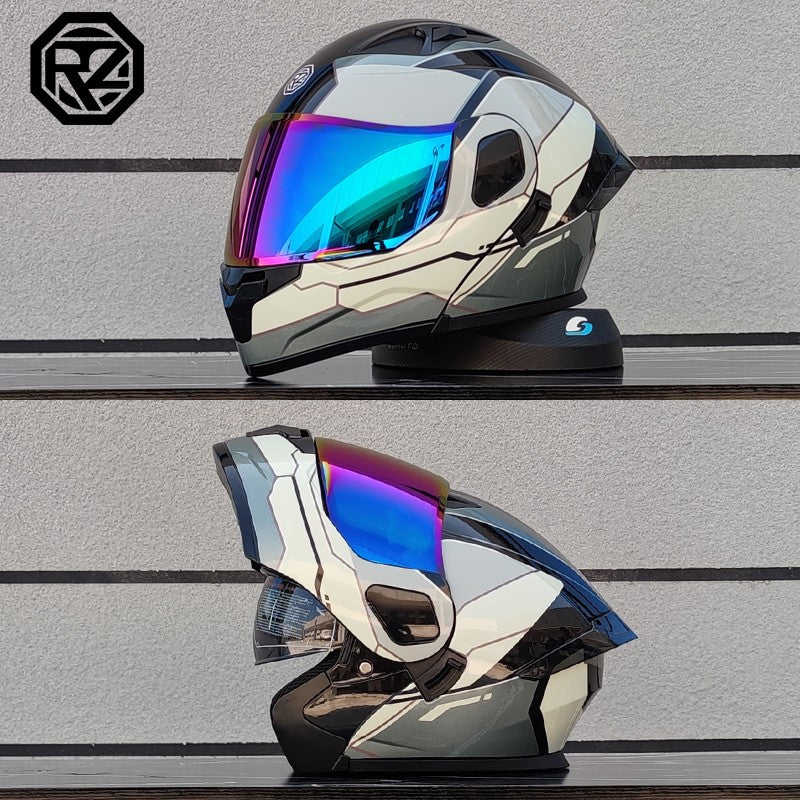 ORZ Capacete Integral Personalizado para Motocicleta Masculino Feminino Moda Capacete com Lente Dupla Capacete de Motocross de Corrida Modular Articulado Casco Moto