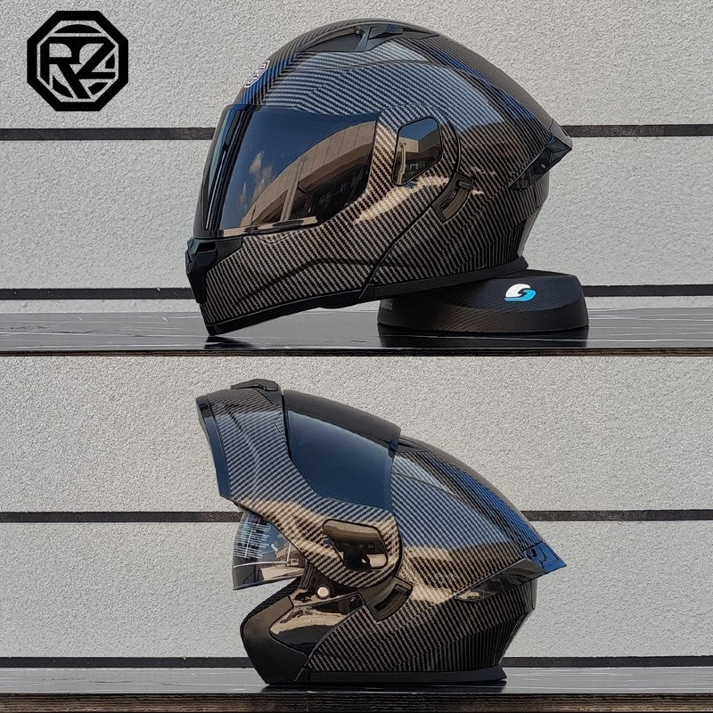 ORZ Capacete Integral Personalizado para Motocicleta Masculino Feminino Moda Capacete com Lente Dupla Capacete de Motocross de Corrida Modular Articulado Casco Moto