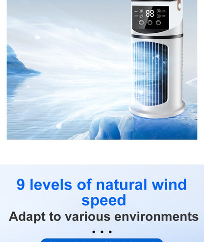 Pulverizador portátil Resfriador de ar de mesa USB Mini ar condicionado Ventilador de refrigeração de ar multifuncional temporizado Refrigerador de ar para casa e escritório
