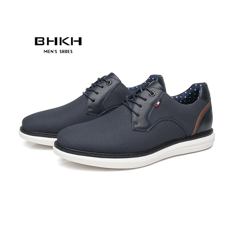 BHKH 2025 Genuine Leather Dress Shoes Comfy Men Casual Shoes Smart Business Work Office Lace-up Men Shoes