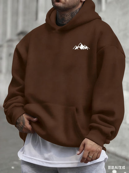 Men's Casual Pink Hoodie Fashionable Pattern Long Sleeve Regular Fit Casual Wear Hoodie Front Blended Hoodie