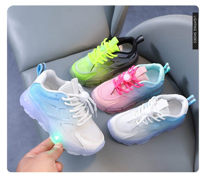 Summer Kid Sneakers New Fashion Light Up Boy Shoe Breathable Versatile Anti Slip Simple Sports Shoes Daily Classic Girl Shoes