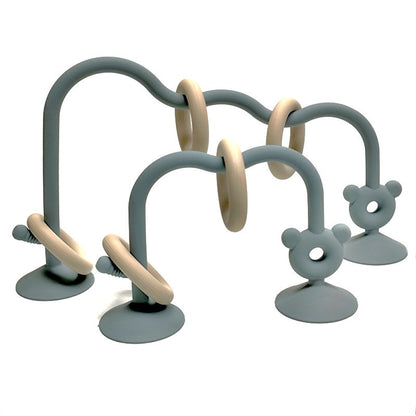 Brinquedos de contas labirinto para bebês, brinquedo de silicone visual para mastigar e moer, brinquedos educativos de contas labirinto com ventosa para a primeira infância