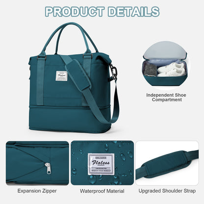 Travel Bags for Women Men, Expandable Handbag Travel Duffle Bag for Plane Ryanair 40x20x25 Cabin Weekend Bag Gym Bag Sports Bag