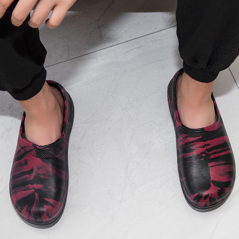 High Quality Chef Shoes Non-slip Waterproof Oil-Proof Kitchen Cook Flat Working Shoes Hotel Restaurant Clogs Men Slippers Flat