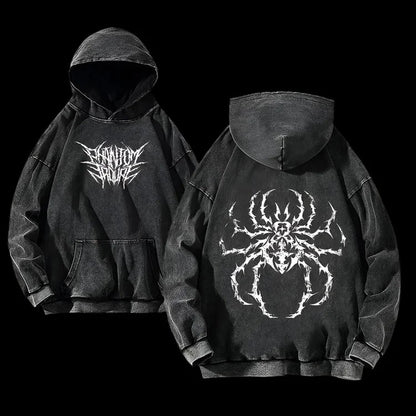 Streetwear Fashion Y2K Retro Gym Print Fitness Hoodie for Men Women Clothing Black Loose Print Pattern Sweatshirt Y2K Style