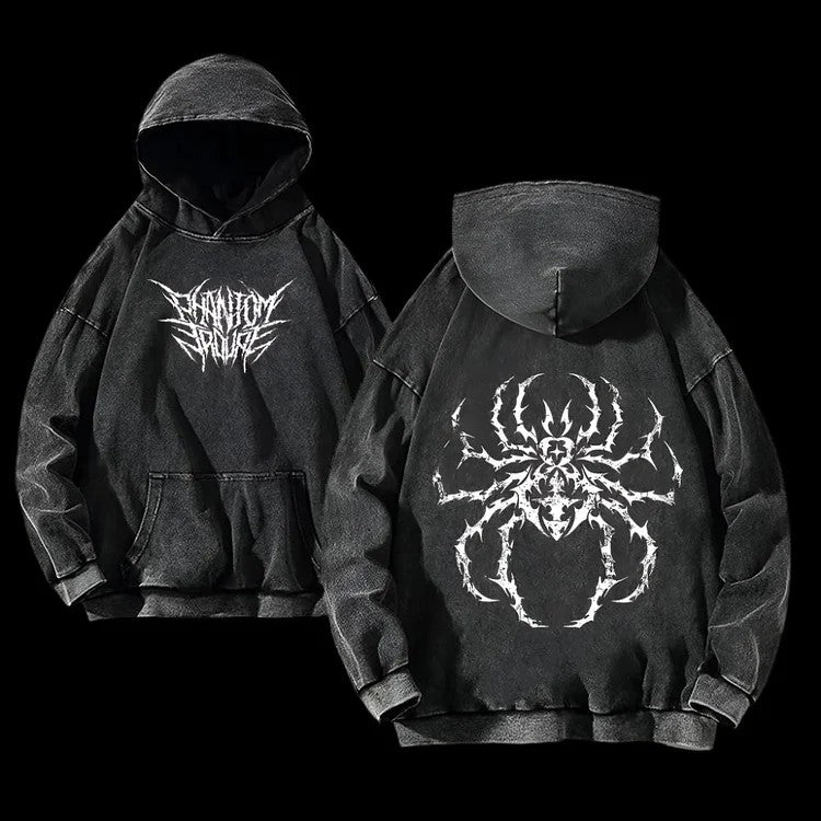 Streetwear Fashion Y2K Retro Gym Print Fitness Hoodie for Men Women Clothing Black Loose Print Pattern Sweatshirt Y2K Style