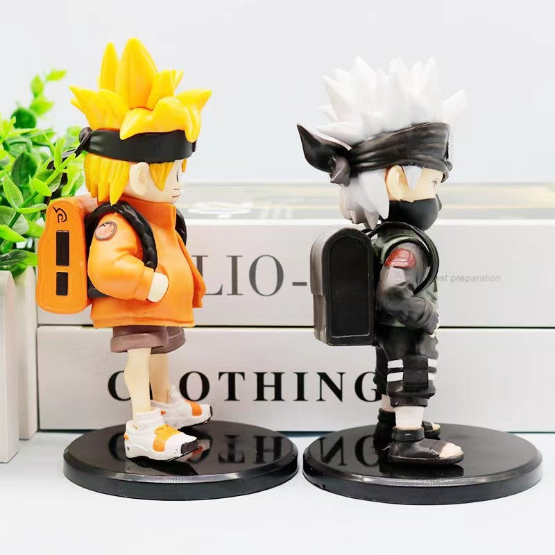 2026 Hot Hatake Kakashi Naruto Uzumaki Q Edição Figura Mochila Modelo Criativo Boneco de Alto Valor com Base Carro Enfeites de Mesa