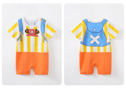 Baby Boys Cartoon Cosplay Outfit 0-18 Months Newborn Knitted 100% Cotton Short Sleeve Infant Clothes Toddler Onesie Costume Cool