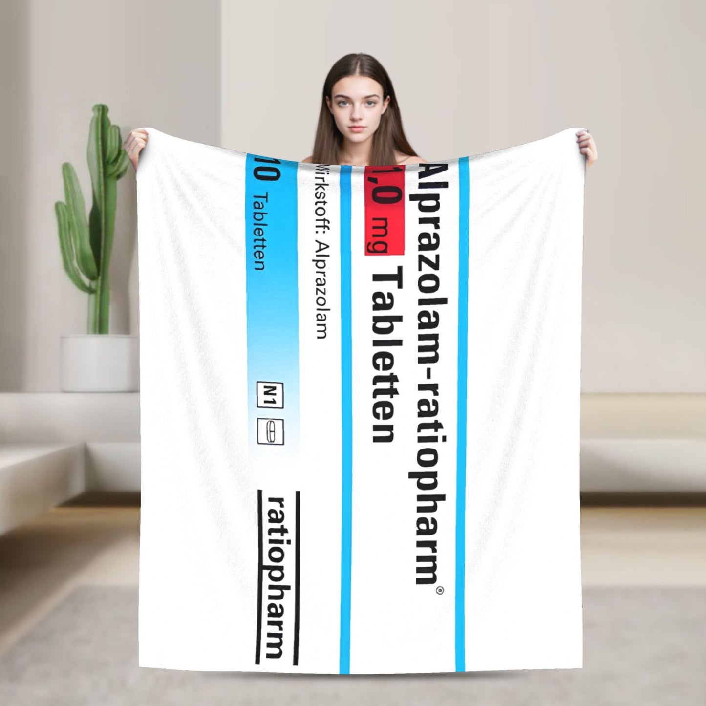 Makatussin Comp 80ml Etiqueta Manta de flanela Engraçada Manta engraçada para Colcha 150*125cm Super Macia