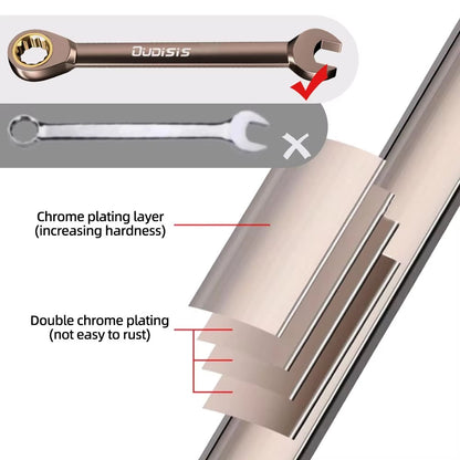 1 Chave de Catraca Dourada, Chave Universal Flexível com Torque para Ferramentas de Reparo Automotivo, Ferramenta Manual Métrica Multi Antiderrapante