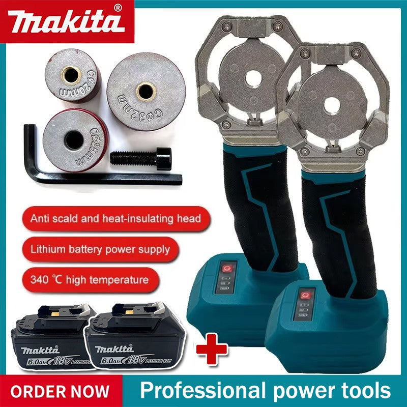 Máquina de solda elétrica Makita para tubos, sem fio, fusora PPR PE, ferro de solda para tubos de plástico, aquecimento PP por termofusão para bateria 18V