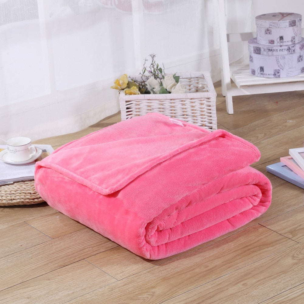 Spring Winter Winter Flannel Blanket Fluffy Warm Soft Sofa Cover Bedspread Solid Blue Black Coral Fleece Plush Blankets For Beds
