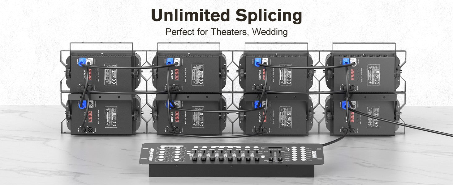 U'King 4PCS 200W LED 2IN1 COB Par Light DMX Cool&Warm White Lighting Stage Light 2 Eyes LED Blinder Light for DJ Party Wedding