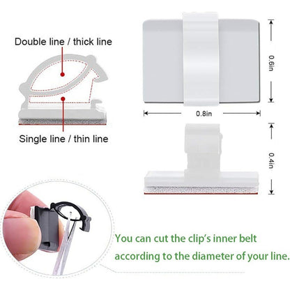 30pcs For Car Office And Home Adhesive Cable Clips Wire Clips Cable Wire Management Wire Cable Holder Clamps Cable Tie Holder